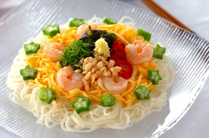 そうめんの食べやすい盛り付け方♪