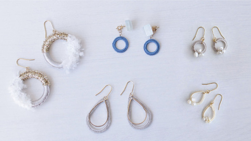 リース風イヤリングの作り方ピアス・イヤリングアクセサリー アトリエハンドメイドレシピ 作り方 と手作り情報サイト