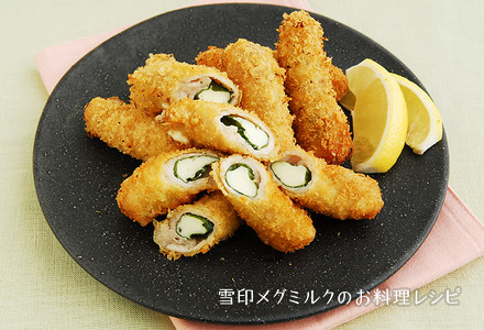 チーズと豚肉の, ロールフライ