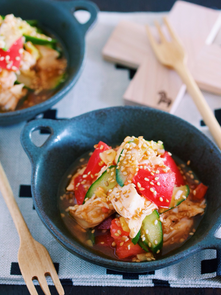 中華くらげとささみときゅうりの和え物