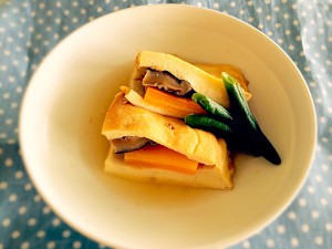 節約メニュー 高野豆腐の具沢山はさみ煮