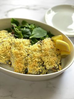 あじとトマトの香草パン粉焼き