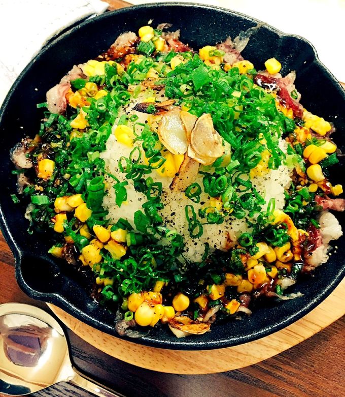 ステーキでペッパーガーリックライス