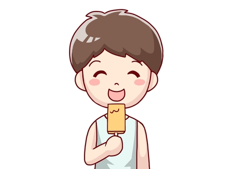 アイスを食べるシロクマのイラスト商用可・フリーイラスト素材ソコスト