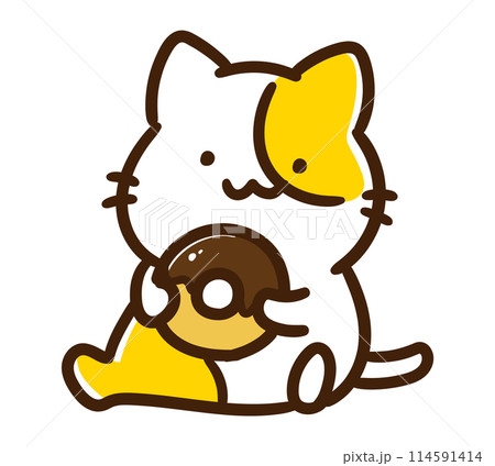 あ、映ってる〜🐾』 🍩☕️ドニードーナツillustartworkillustrationdrawingcuteartcuteartworkkawaiiartillustgram illustrator illustration simpleillustration donut coffeeドーナツコーヒー キャラクターイラスト シンプルイラスト イラスト