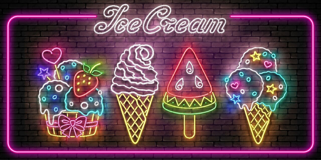 アイスクリームのぼり旗イラスト青 0120105INのぼりキング株式会社イタミアート