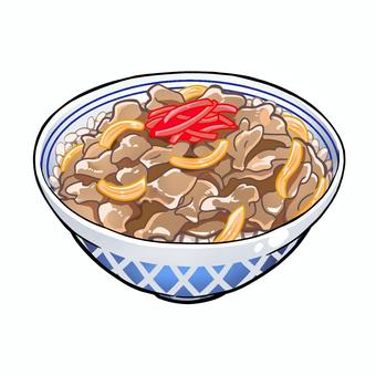 2021年 年賀状 牛丼に浸る牛無料イラスト素材素材ラボ