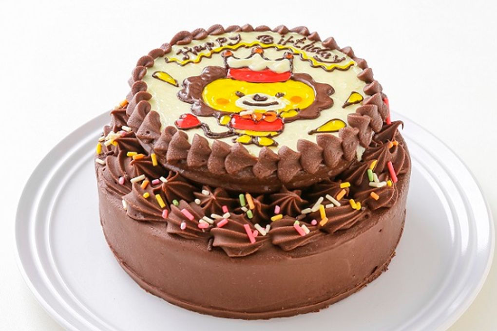 誕生日ケーキのイラスト チョコレート・ひらがな4カット- イラストくん