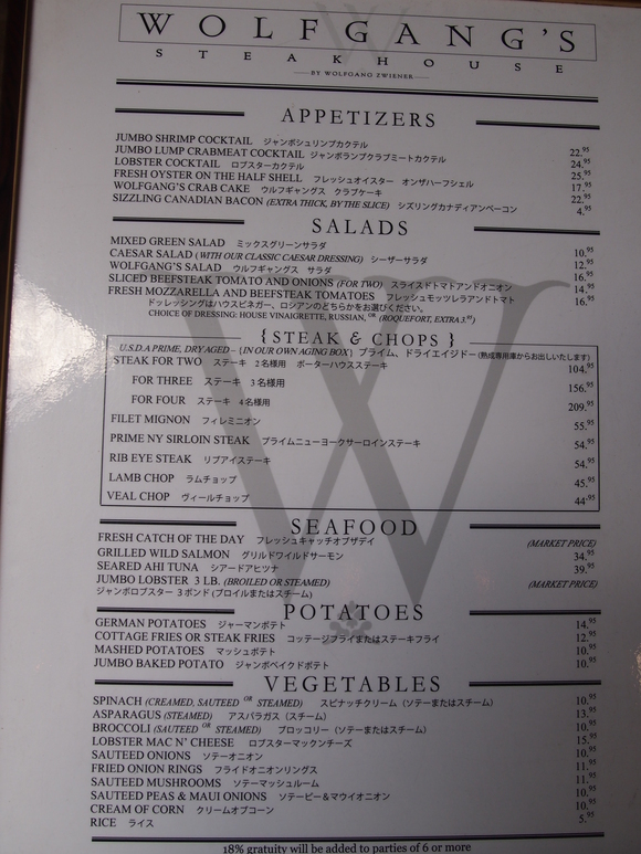 ウルフギャングステーキ・ワイキキ店で「The W Lanai」テラス席で楽しむ新しいカジュアルメニューがスタート