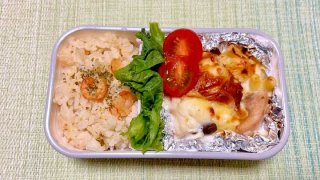 マカロニグラタンとハムステーキの付け合せおかずの献立レシピあゆmemo