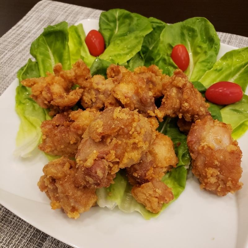 衣は強力粉と片栗粉、鶏むね肉のサクサクから揚げ♪ - 春日和