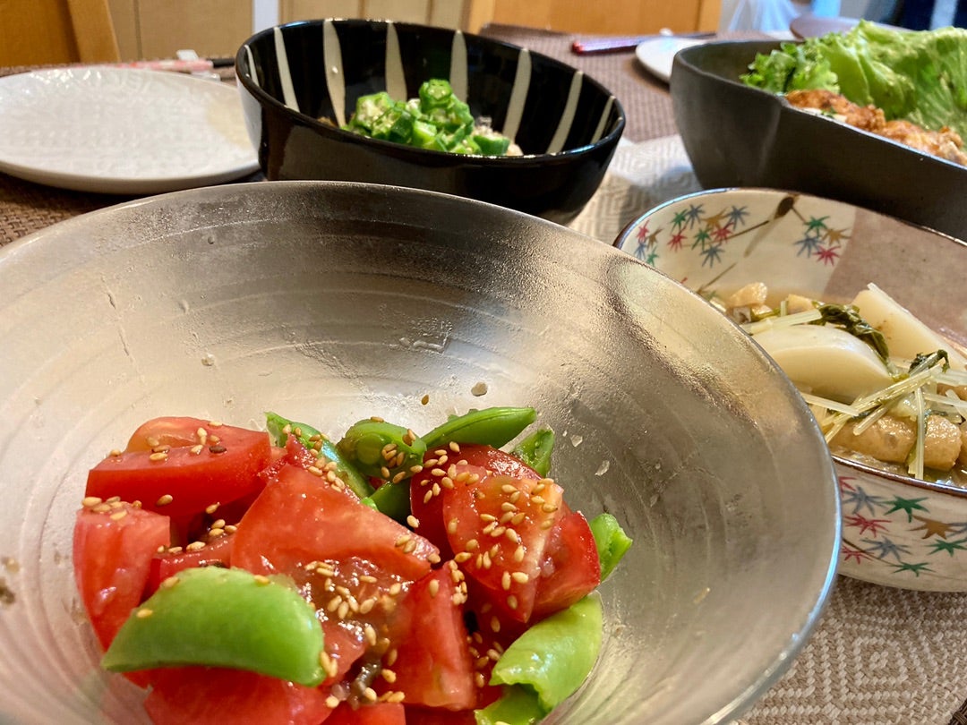 トマトとスナップえんどうのカラフル和え～地産地消レシピＪＡセレサ川崎