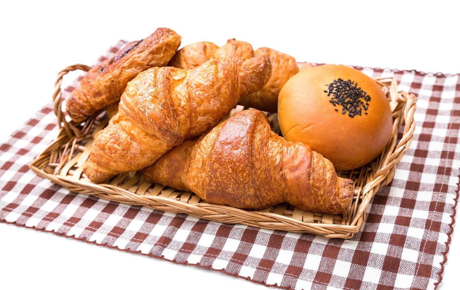 色塗りできるクロワッサンのイラストぬれよん-ぬれるフリーイラスト