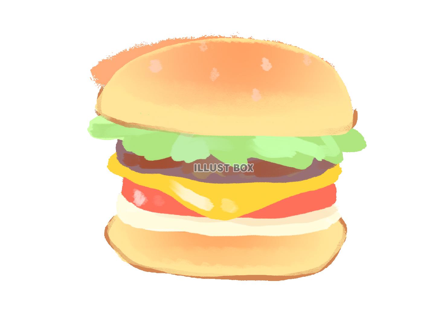 ハンバーガーのイラスト - 美味しそうなフード素材 - チコデザ