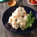 里芋ブロッコリーいんげんベーコンのホットサラダ