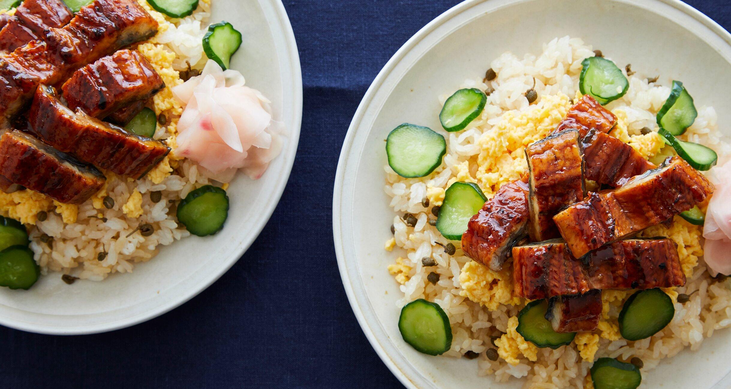 ウナギとキュウリの混ぜ寿司