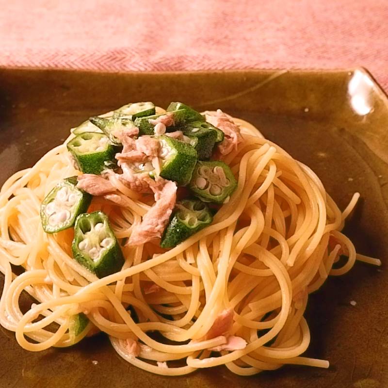 ささっと簡単！ オクラとツナのしょうゆ和え