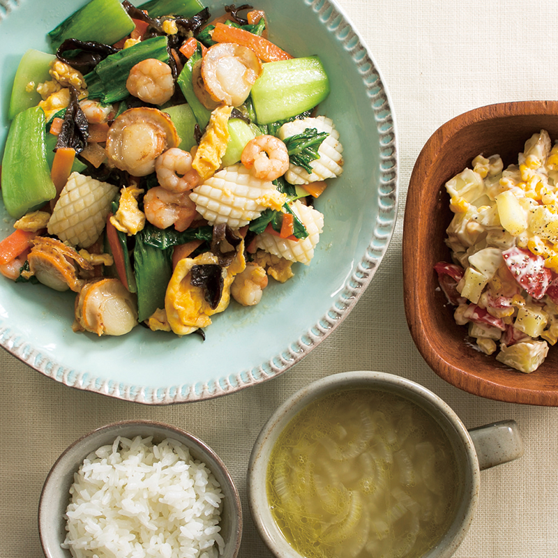 サラダ シーフードミックスのポテトサラダ 料理研究家リュウジのバズレシピさんのレシピ書き起こしTubeRecipe