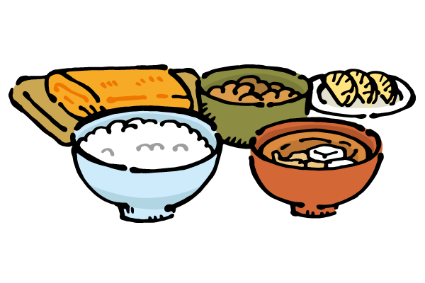 食事 朝食・和食 のイラスト – かわいいフリーイラスト素材 - イラストたうん