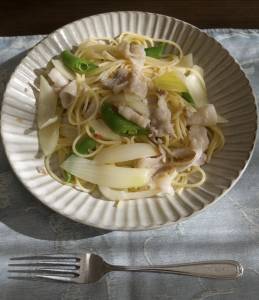 豚肉とスナップえんどうの春パスタ レシピ・作り方 by nmkrm - 楽天レシピ