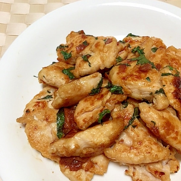 夏に食べたい！鶏むねの梅しそ照焼き