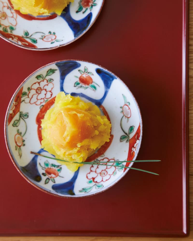 きれいな満月！紫芋で栗きんとん