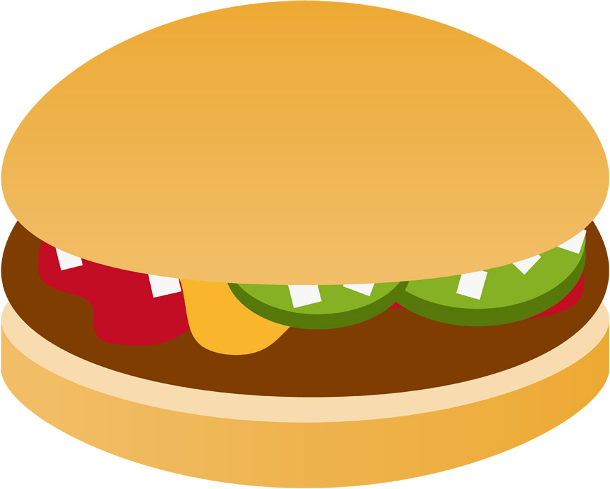 ハンバーガーファーストフードかわいいキャラクターアイコンベクトルイラストデザインPremiumベクトル素材