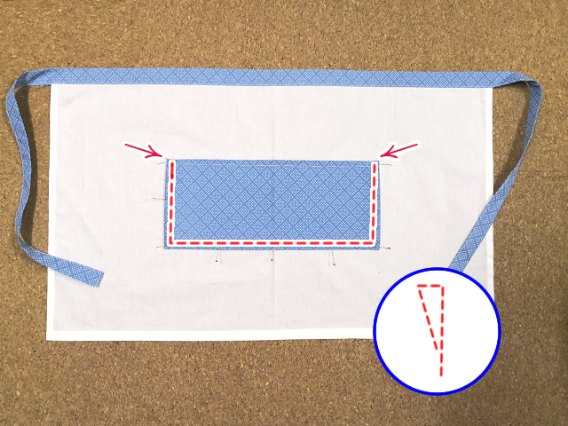 腰巻きエプロンの作り方と無料型紙作り方と型紙 OHARICO