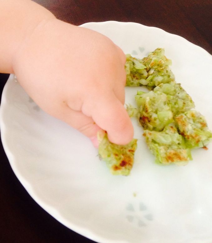 取り分け・ストック 1歳〜海老デビューにもおススメ、桜えびとキャベツのお好み焼き : のんすけ＊おちびのおいしいくらし〜離乳食・幼児食