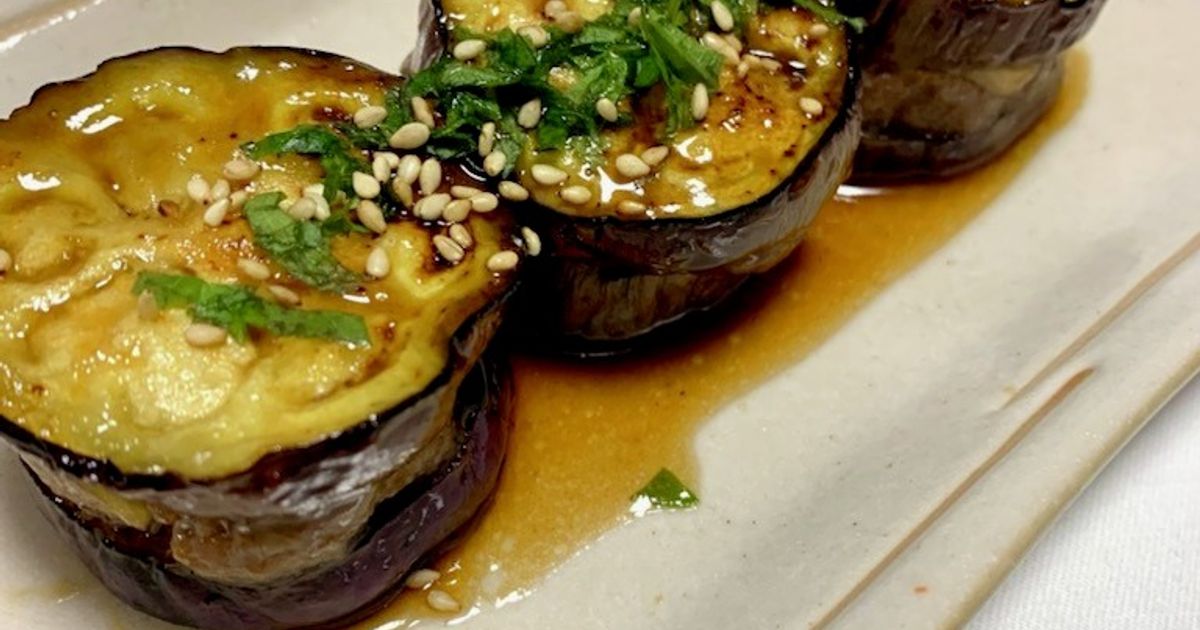 なすのはさみ焼き とろみ照りポン酢で絶品おかず♪