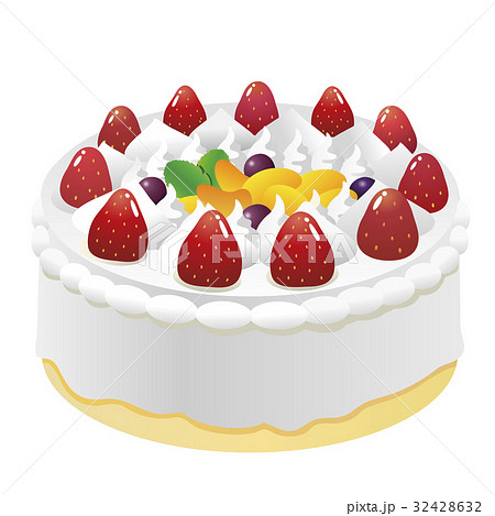 誕生日金ホールケーキ_リアルタッチ_横のイラスト素材80836929- PIXTA