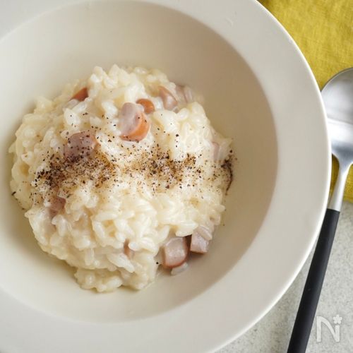 レンジで簡単！オートミールのカレーチーズリゾット☆