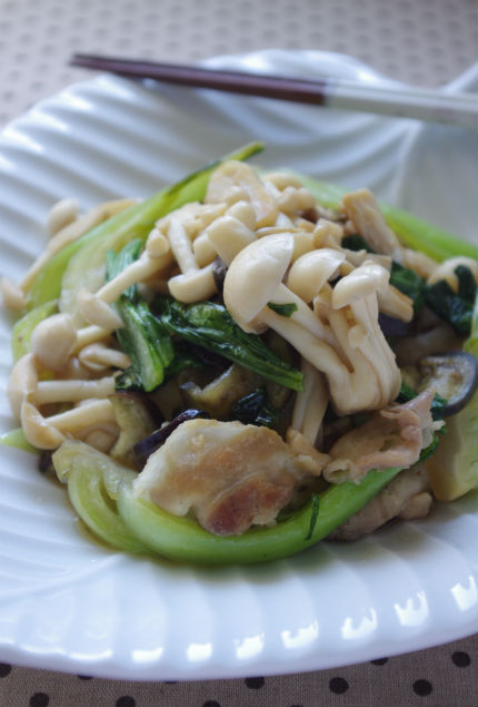 エリンギとほうれん草のめんつゆ炒め