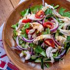 パクチーが安かった日の晩ごはん□自家製塩豚と鶏ハム、カリフラワーとトマトのパクチーサラダ ナンプラードレッシンFlickr