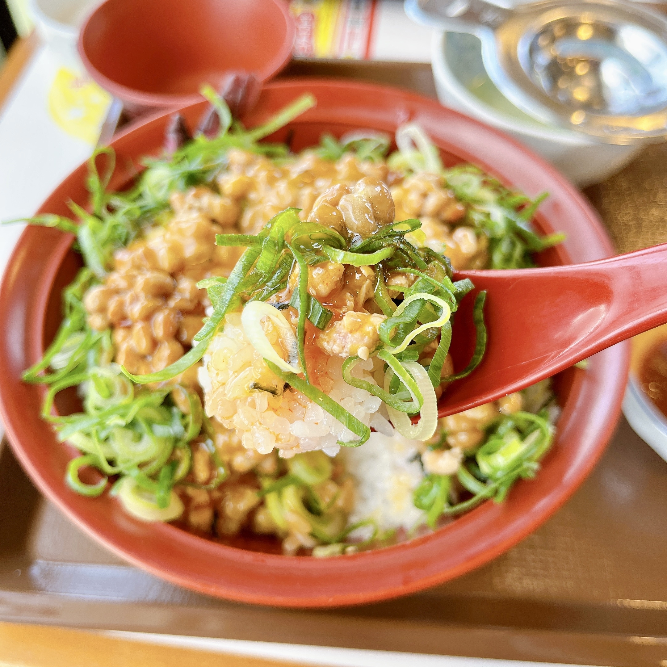 旨だしとりそぼろ丼・ごはん大盛り 510円 」 2023年8月1日発売、すき家の新メニュー。 鶏そぼろの野菜の自然な甘みと魚介のだしがきいた味わいが特長です。刻み生姜入りですっきりとした後味、カリカリのしば漬けが付いています。 満腹・ 味・ 値段