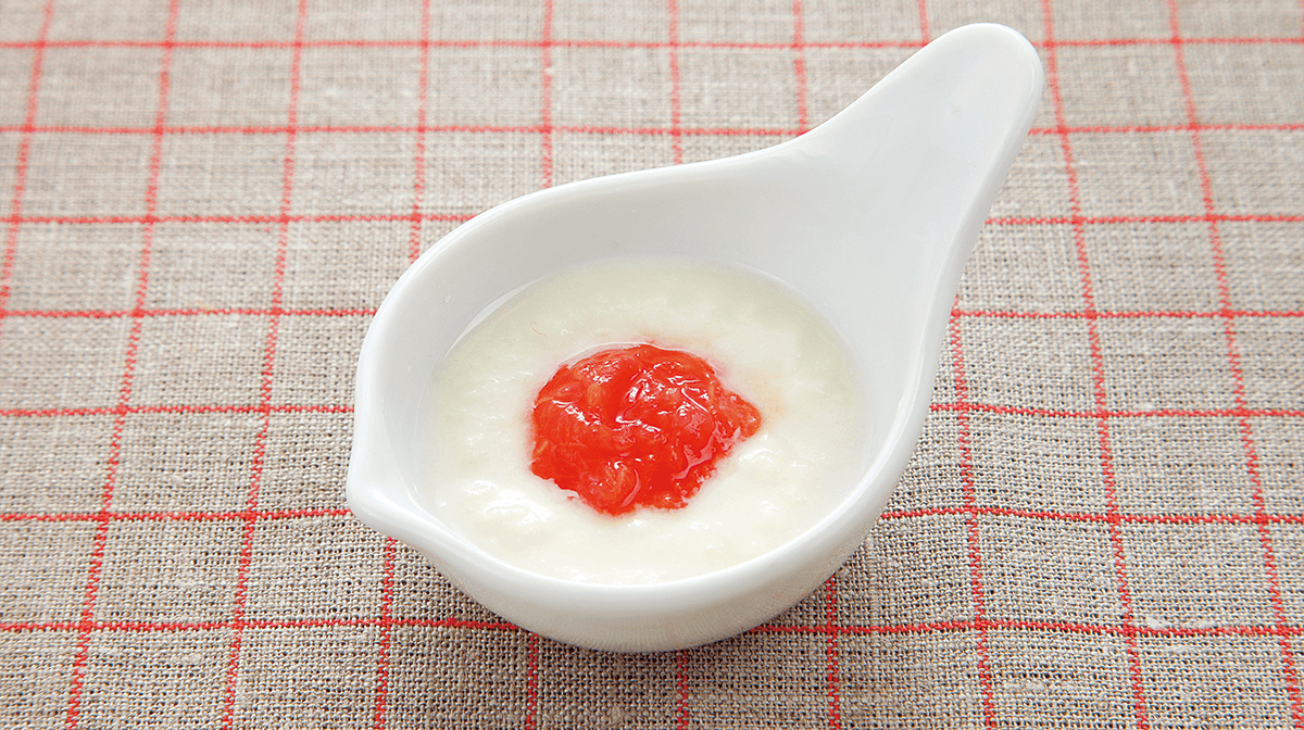 トマト美味しそうに食べてた〜！😋✨ 電子レンジの調理めっちゃ楽！離乳食離乳食初期10倍がゆトマトむぎ茶