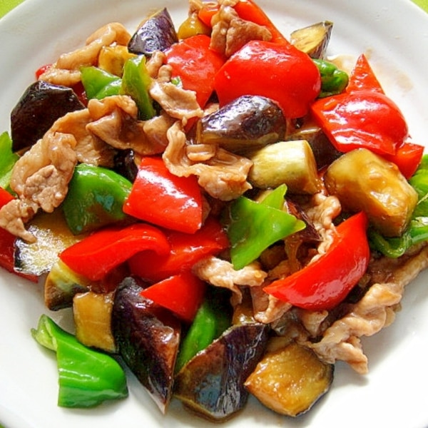 なすと豚肉の甘辛炒め煮