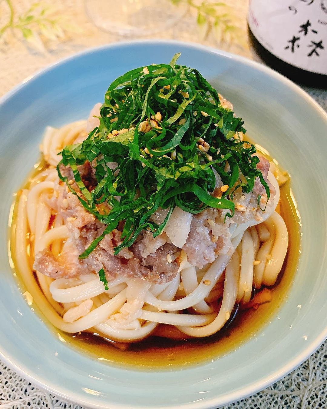 冷やし梅豚うどん