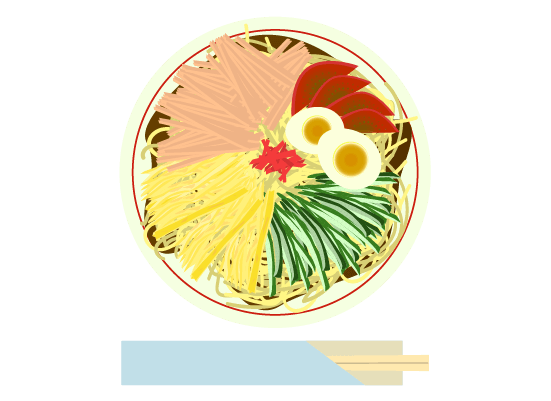 冷やし中華」のぼりのイラスト無料イラスト素材のillalet