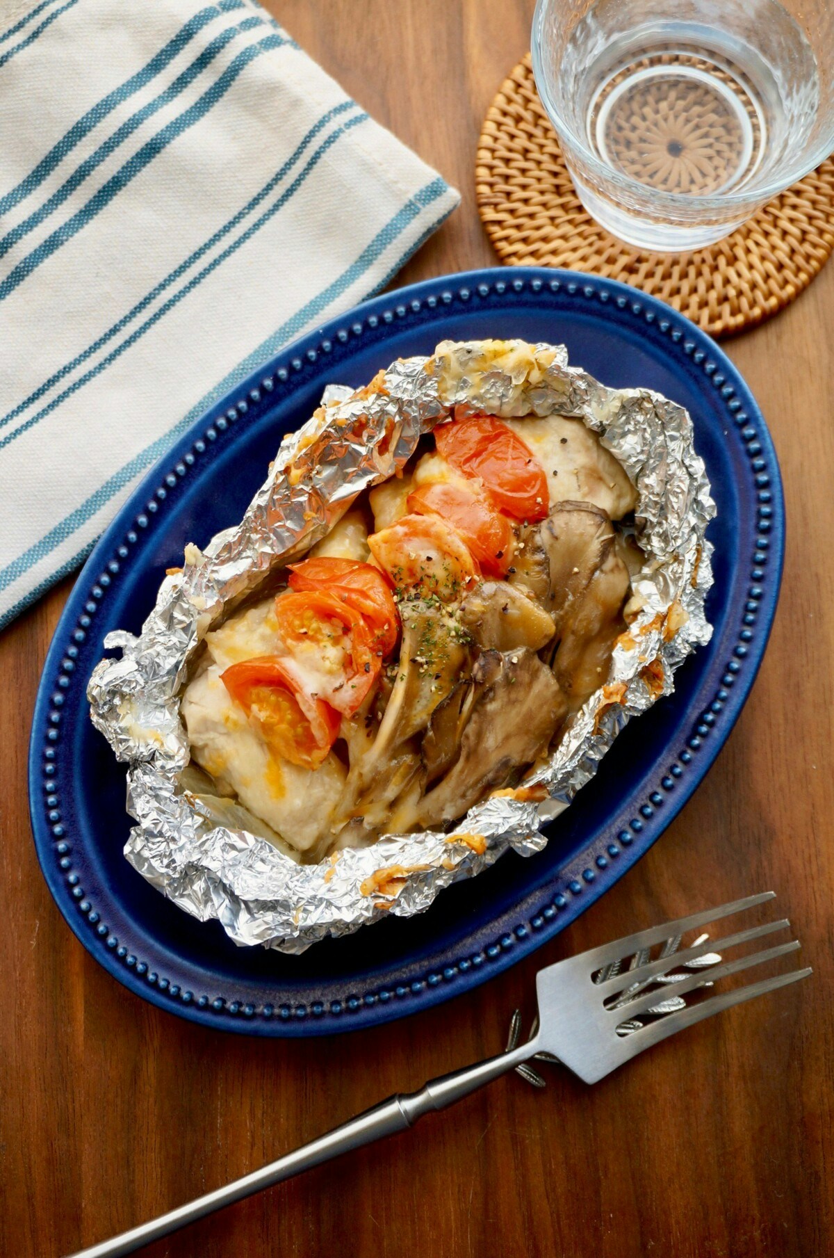 トースターで簡単♪ チーズ鶏キムチの包み焼き