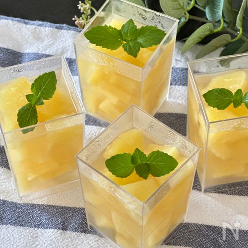 パイン缶と牛乳のゼリー☆