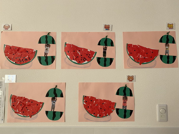 製作アイデアーめくれる！立体のスイカ 保育士ワーカ
