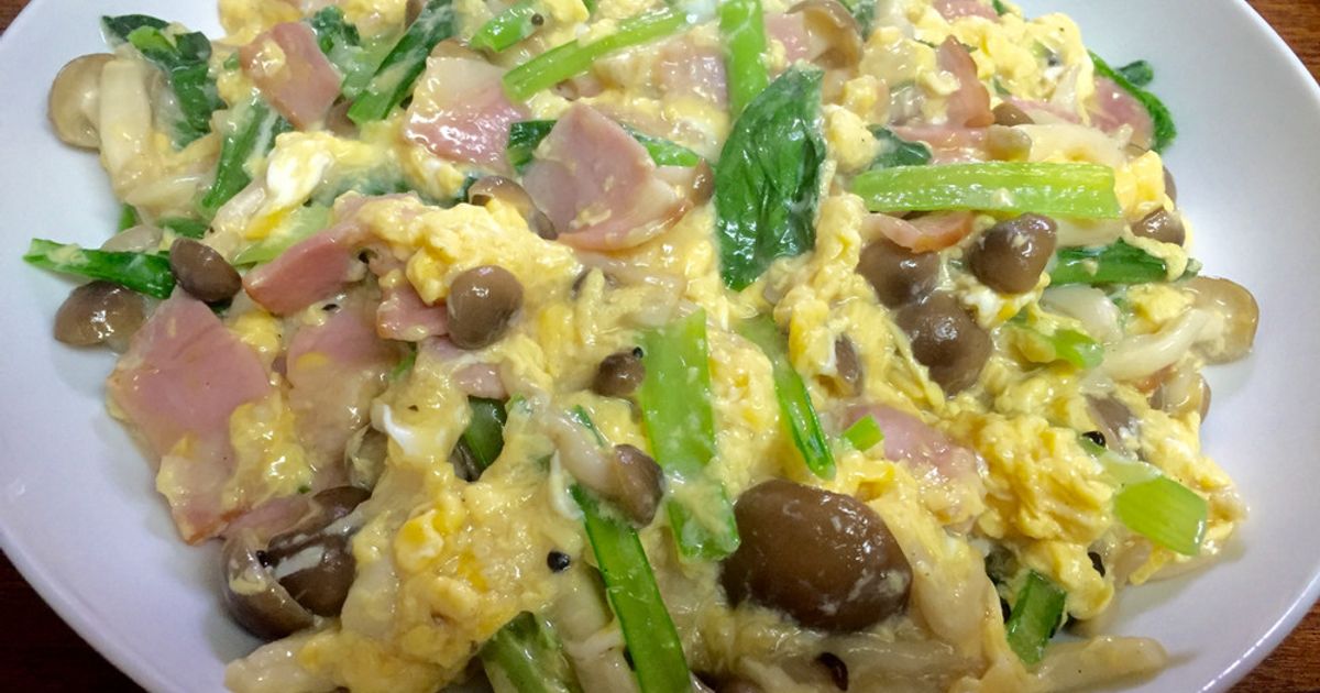 やさしい味わい 小松菜とまいたけの中華風卵とじ