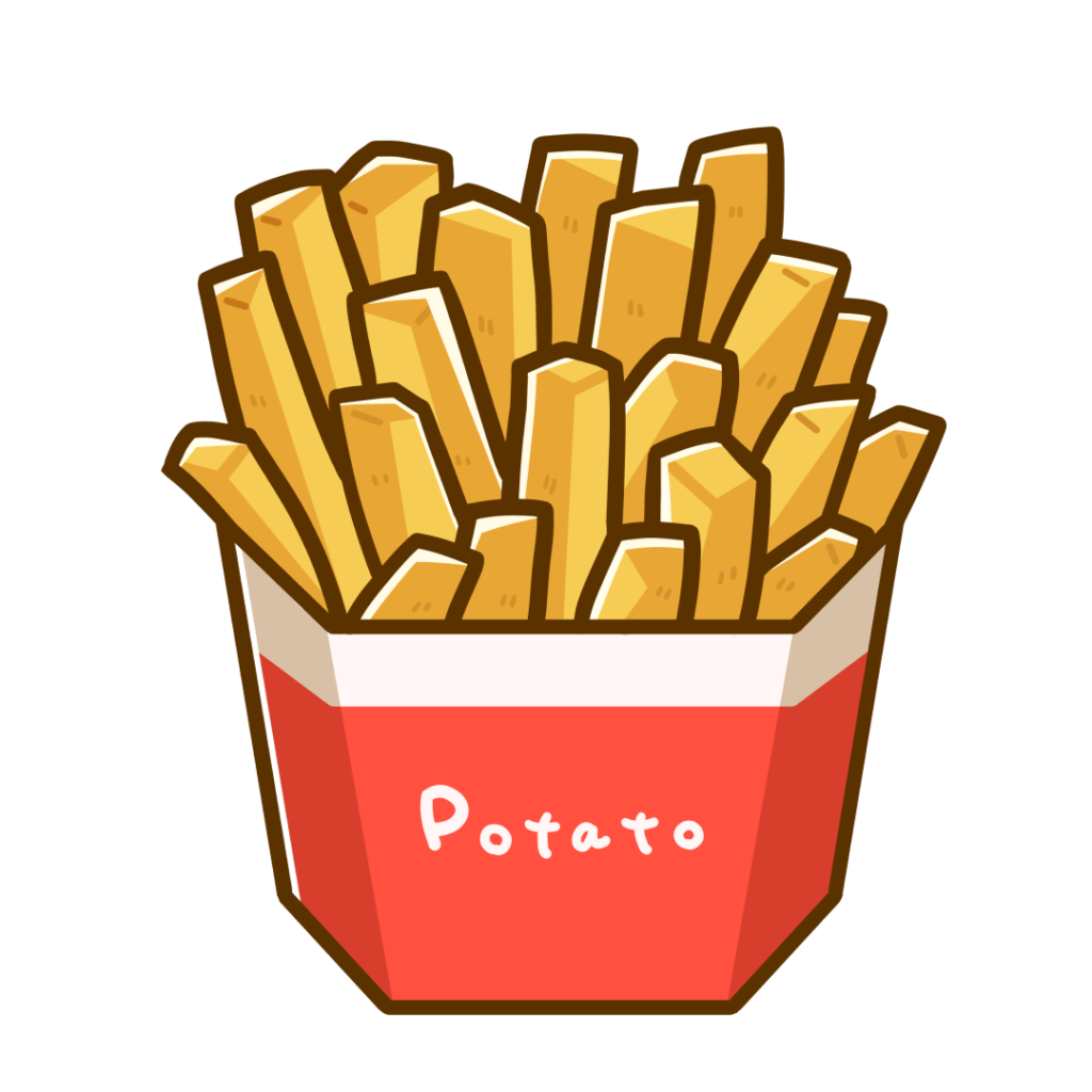 フライドポテトの無料ベクターイラスト素材 - PICaboo!ピカブー！無料ベクターイラスト素材