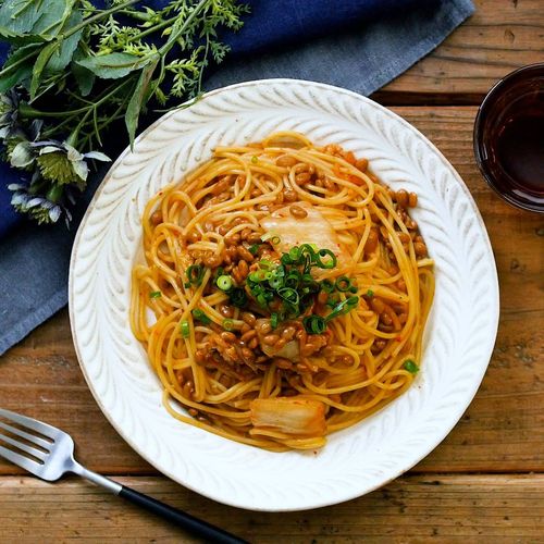 納豆ひき肉入りキムチパスタキムチレシピ