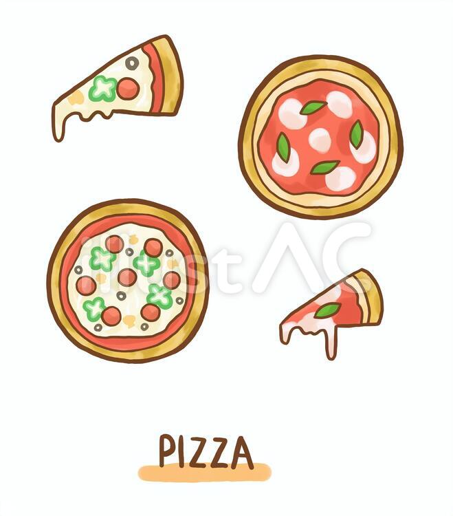 ピザのイタリアカラー上下フレーム飾り枠イラスト無料イラスト かわいいフリー素材集 フレームぽけっと