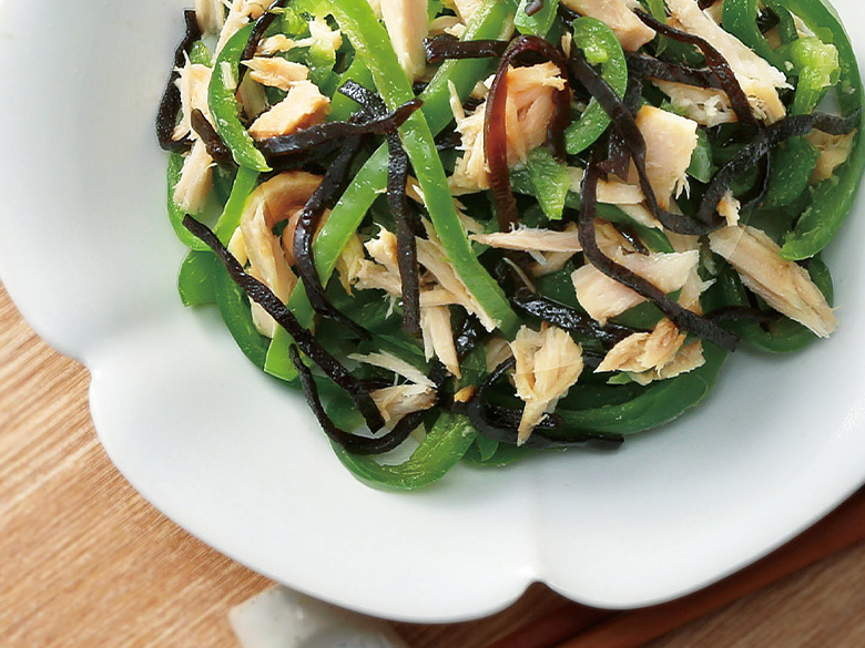 簡単一品！茄子、キャベツ、ピーマンの和風ツナ炒め