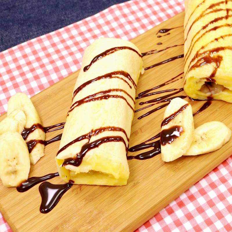 牛乳で作る♪ チョコムースのバナナソースがけ