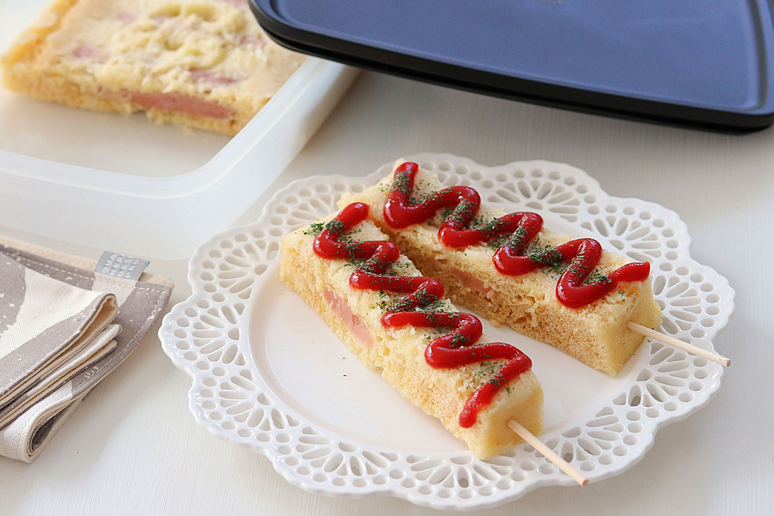 揚げずにクルクルアメリカンドッグ ソーセージ