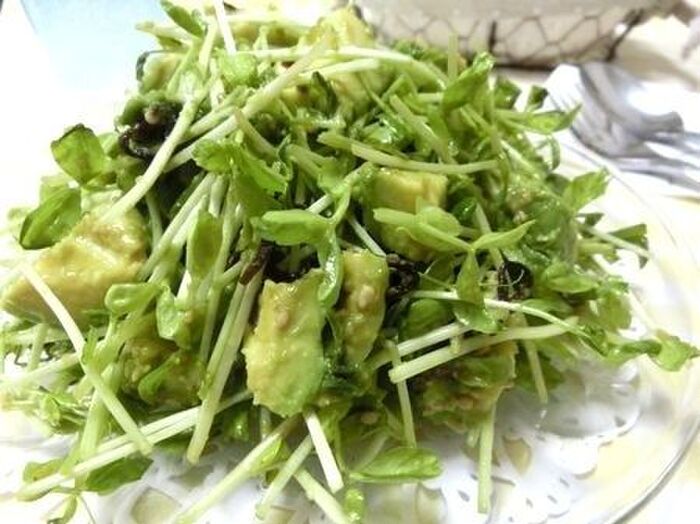 豆苗と豆腐のあえサラダ